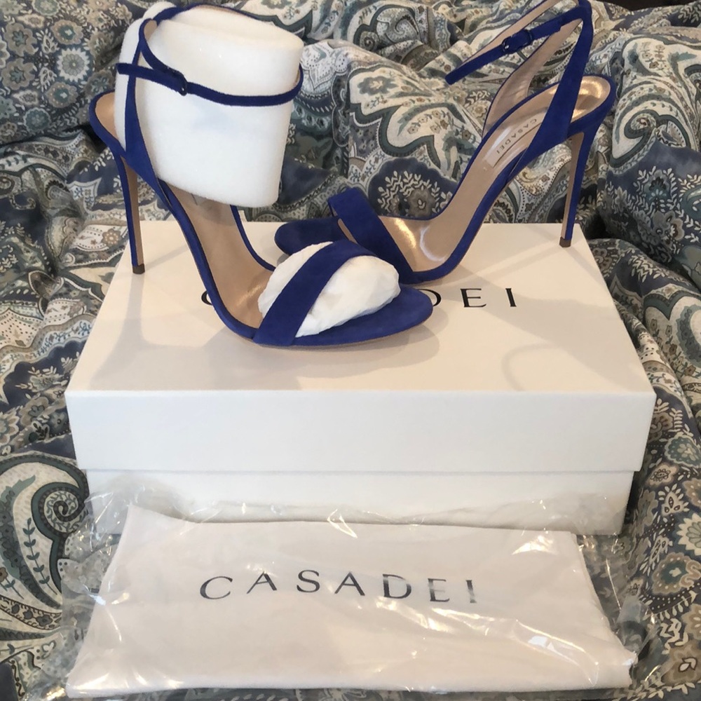 Casadei blue stiletto sandal - size 38 1/2 NEW